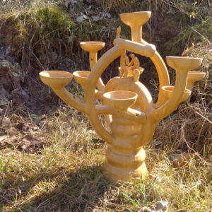 Figurenleuchter " Brunnen " Steingut 2012